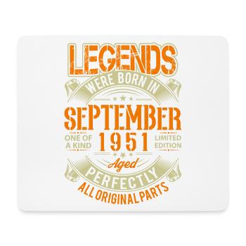 1951 September Birthday Legend - Mouse Pad (horizontal) - white - Front