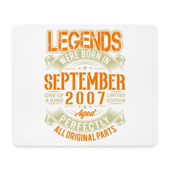 2007 September Birthday Legend - Mouse Pad (horizontal) - white - Front