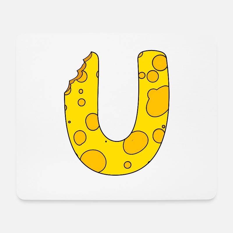 Letter u - Mouse Pad (horizontal) - white