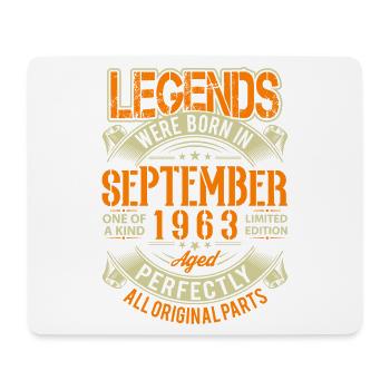 1963 September Geburtstag Legende - Mousepad (Querformat) - Weiß - Vorne