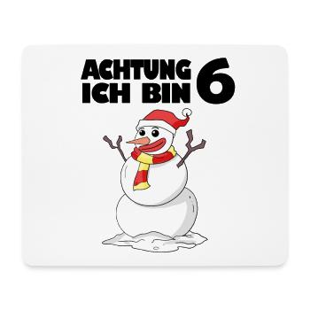 6.Geburtstag Schneemann 6 Jahre Geschenk - Mousepad (Querformat) - Weiß - Vorne
