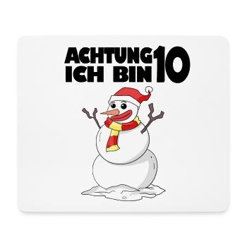 10.Geburtstag Schneemann 10 Jahre Geschenk - Mousepad (Querformat) - Weiß - Vorne