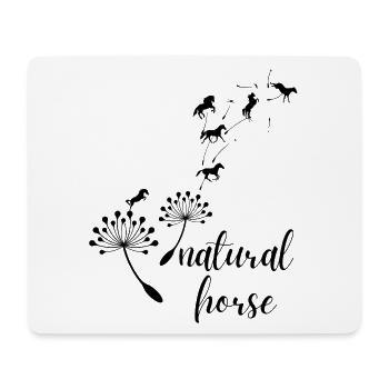 Natural Horse mit Blumen - Mousepad (Querformat) - Weiß - Vorne