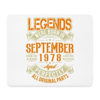 1978 September Birthday Legend - Mouse Pad (horizontal) - white - Front