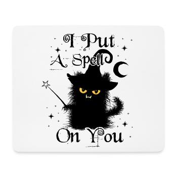 Je mets un sort sur toi Wuschelige Cat Wand - Tapis de souris (format paysage) - blanc - Devant