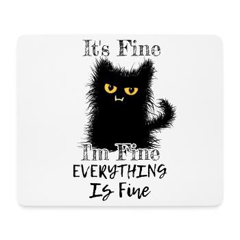 I'm Fine Everything Is Fine Wuschelige Katze - Mousepad (Querformat) - Weiß - Vorne