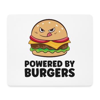 Hamburger Lover Fast Food Powered By Burgers - Mouse Pad (horizontal) - white - Front