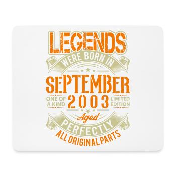 2003 September Geburtstag Legende - Mousepad (Querformat) - Weiß - Vorne