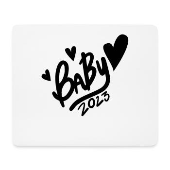 Bébé 2023 - Naissance Enceinte 2023 Grossesse - Tapis de souris (format paysage) - blanc - Devant