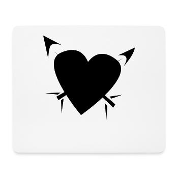Herz Pfeil - Mousepad (Querformat) - Weiß - Vorne