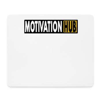 Motivation Hub Logo – Powerful Black & Yellow - Mouse Pad (horizontal) - white - Front