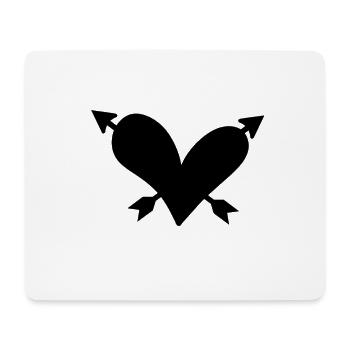 Herz Pfeil - Mousepad (Querformat) - Weiß - Vorne