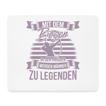 Bogenschiessen mit dem Bogen in den Händen - Mousepad (Querformat) - Weiß - Vorne