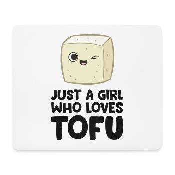Juste une fille qui aime le tofu - Tapis de souris (format paysage) - blanc - Devant