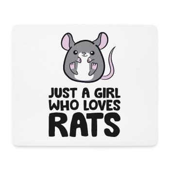 Just a Girl Who Loves Rats Funny Rats Owner Girl - Mouse Pad (horizontal) - white - Front