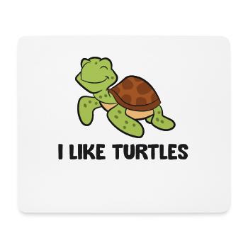 J’aime les tortues océan mignon - Tapis de souris (format paysage) - blanc - Devant