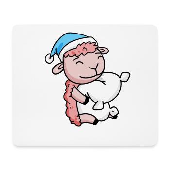 Sheep with pillow and sleeping cap - Mouse Pad (horizontal) - white - Front