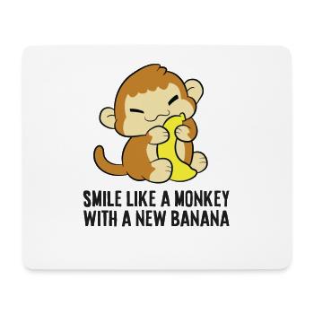 Lächeln wie ein Affe mit einer neuen Banane - Mousepad (Querformat) - Weiß - Vorne
