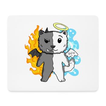 Cat Cat Breed Persian Cat - Angel and Devil - Mouse Pad (horizontal) - white - Front