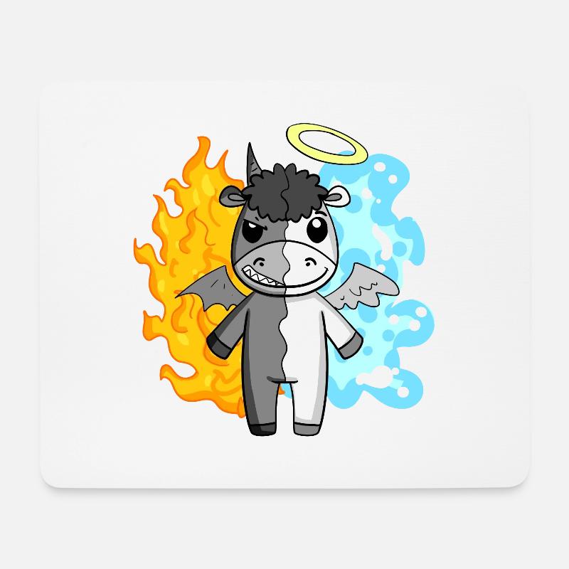 Esel - Engel und Teufel - Mousepad (Querformat) - Weiß