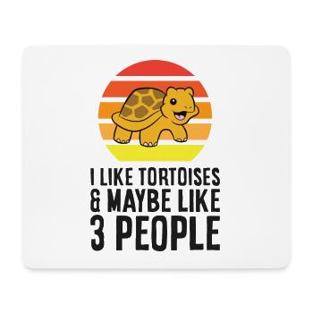 I Like Tortoises And Maybe Like 3 People Cute - Mouse Pad (horizontal) - white - Front