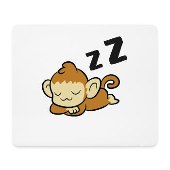 Schlafender Affe Affe Müder Affe - Mousepad (Querformat) - Weiß - Vorne
