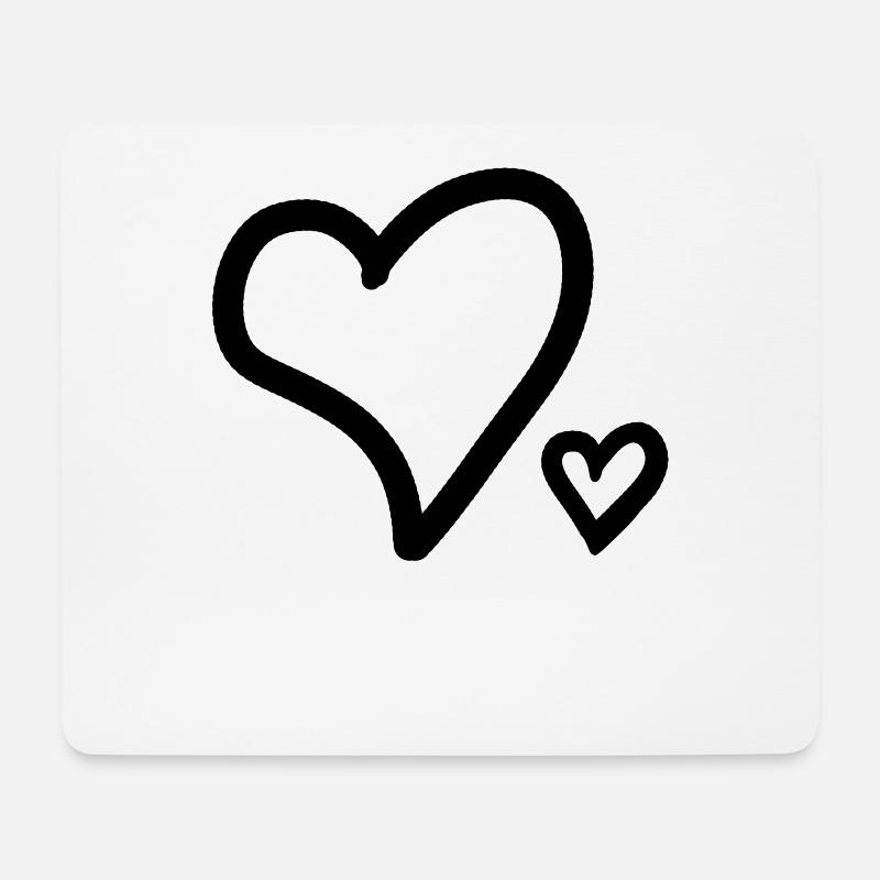 Herz Herze - Mousepad (Querformat) - Weiß