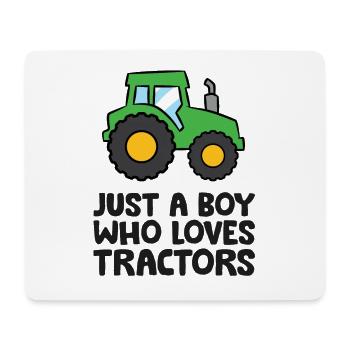 Just a Boy Who Loves Tractors - Mousepad (Querformat) - Weiß - Vorne