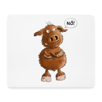 Nö Wildschwein I Statement Wildtiere - Mousepad (Querformat) - Weiß - Vorne