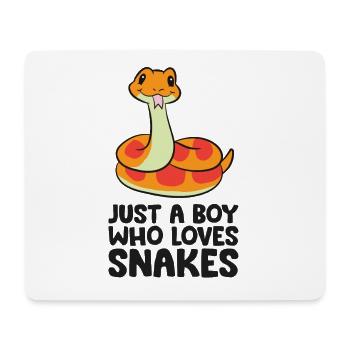 Juste un garçon qui aime les serpents - Tapis de souris (format paysage) - blanc - Devant