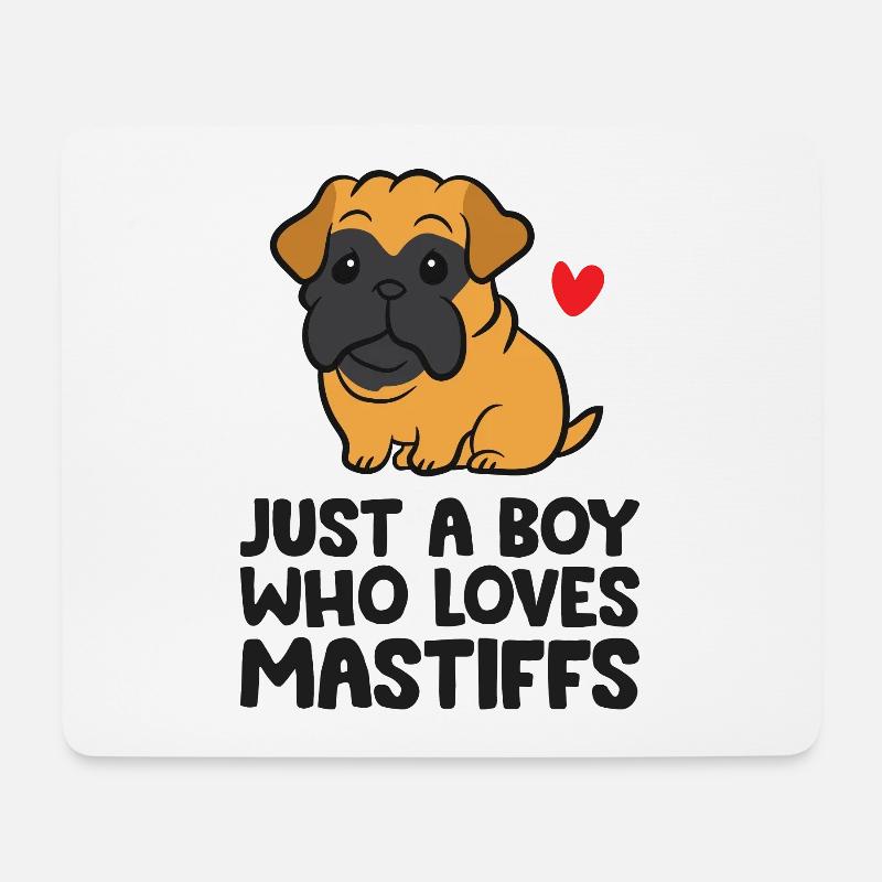 Nur ein Junge, der Doggen liebt Cane Corso - Mousepad (Querformat) - Weiß