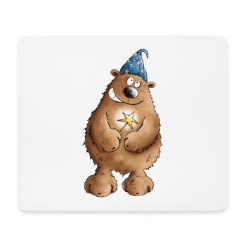 Zaubärer Zauberer Bär I Wortspiel Zauberkünstler - Mousepad (Querformat) - Weiß - Vorne