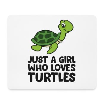 Sea Turtle Girl Just a Girl Who Loves Turtles - Mouse Pad (horizontal) - white - Front