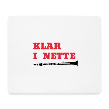 KLAR bin I a NETTE Klarinette Wortspiel - Mousepad (Querformat) - Weiß - Vorne