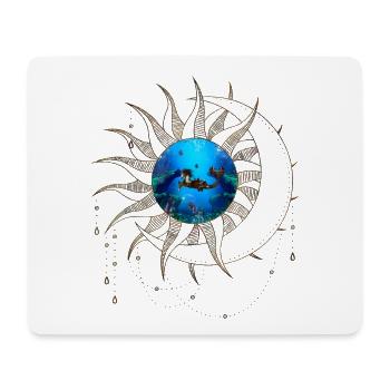 Wunderbares Steampunk-Seepferdchen auf dem Meer - Mousepad (Querformat) - Weiß - Vorne