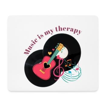 Music is my therapy - Music Lover Gift Idea - Mousepad (Querformat) - Weiß - Vorne