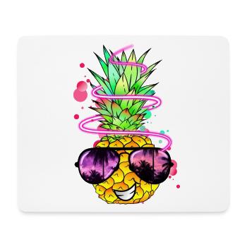 Ananas cool bunt spritzig - Mousepad (Querformat) - Weiß - Vorne