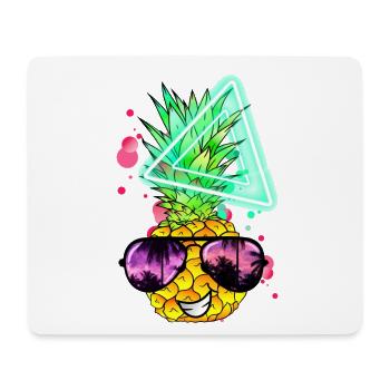 Lustige Ananas Neon Retro - Mousepad (Querformat) - Weiß - Vorne