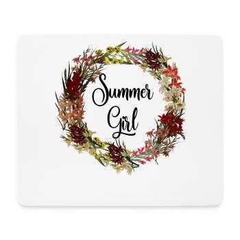 Summer Girl Gladious Flower Leo Zodiac Born In Aug - Mouse Pad (horizontal) - white - Front