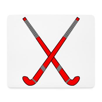 Feldhockeyschläger gekreuzt - Mousepad (Querformat) - Weiß - Vorne