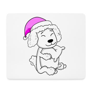 Chien Race Caniche - Tapis de souris (format paysage) - blanc - Devant