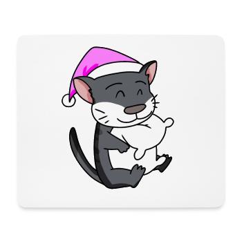 Katze Katzenrasse Norwegische Waldkatze - Mousepad (Querformat) - Weiß - Vorne