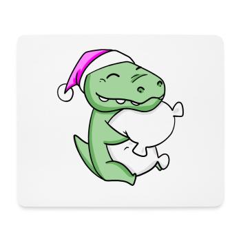 Crocodile with pillow and sleeping cap - Mouse Pad (horizontal) - white - Front