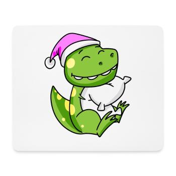 Dinosaur with pillow and sleeping cap - Mouse Pad (horizontal) - white - Front