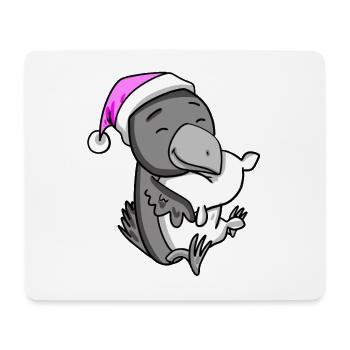 Crow with pillow and sleeping cap - Mouse Pad (horizontal) - white - Front