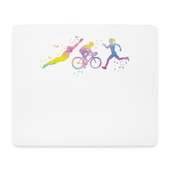 Watercolors Women Triathlon - Mouse Pad (horizontal) - white - Front