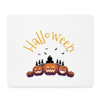 Halloween-Kürbisse & Schloss - Mousepad (Querformat) - Weiß - Vorne