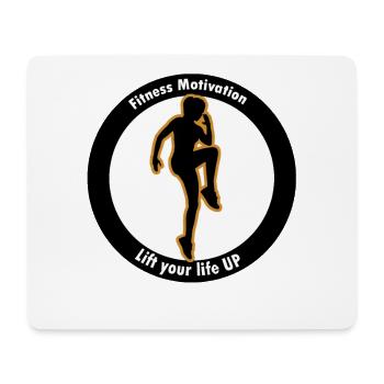Kraftsilhouette Fitness Motivation - Mousepad (Querformat) - Weiß - Vorne
