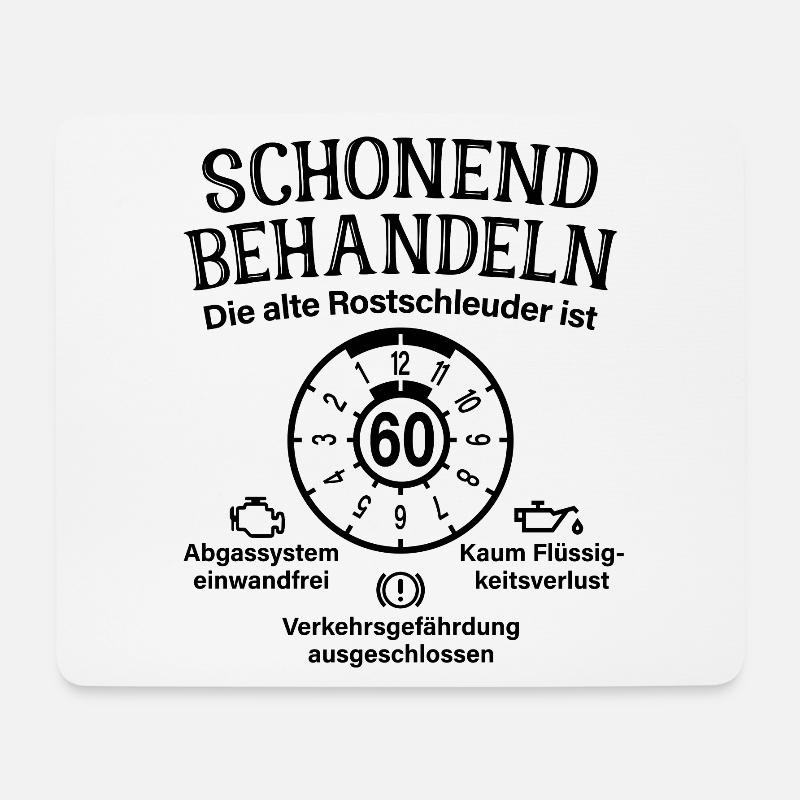 Schonend Behandeln 60. Geburtstag Rostschleuder 60 - Mousepad (Querformat) - Weiß