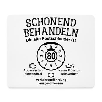 Schonend Behandeln 80. Geburtstag Rostschleuder 80 - Mousepad (Querformat) - Weiß - Vorne